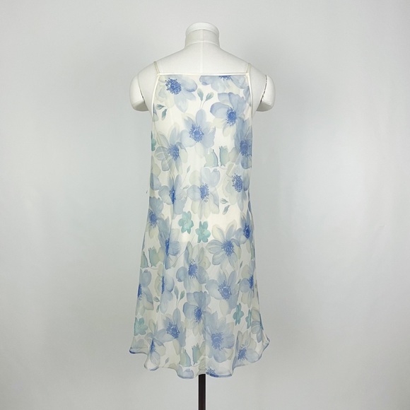 Vintage 90’s Lord & Taylor Sheer Botanical Chemise Slip Dress | Size S - Picture 7 of 10